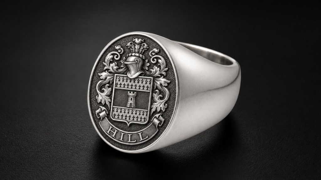 Hill Family Crest Signet Rings Are Custom Heraldic Rings