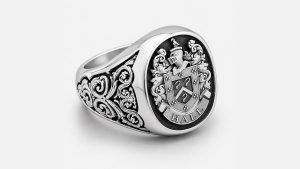 Hall Family Crest Signet Rings