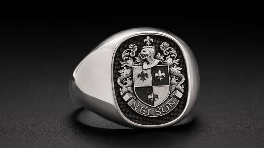 Nelson Family Crest Signet Rings | Custom Heraldic Rings