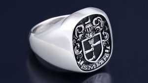 Smith Family Crest Signet Ring Raised Antique
